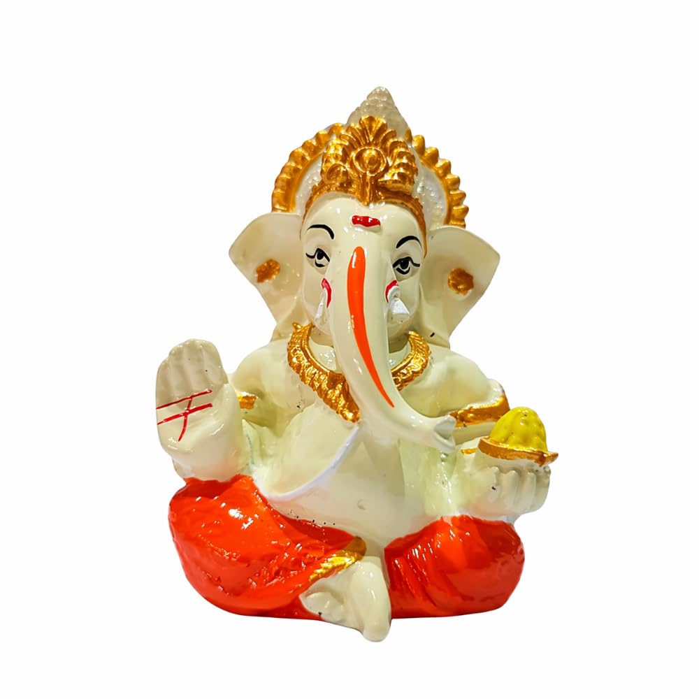 Ganesha Idol for Car Dashboard & Home Decor – Ganpati Murti for Puja Room | Lord Ganesh Statue for Office Desk | Decorative Figurine & Gift Item 3.5" inches (Golden) (Copy)