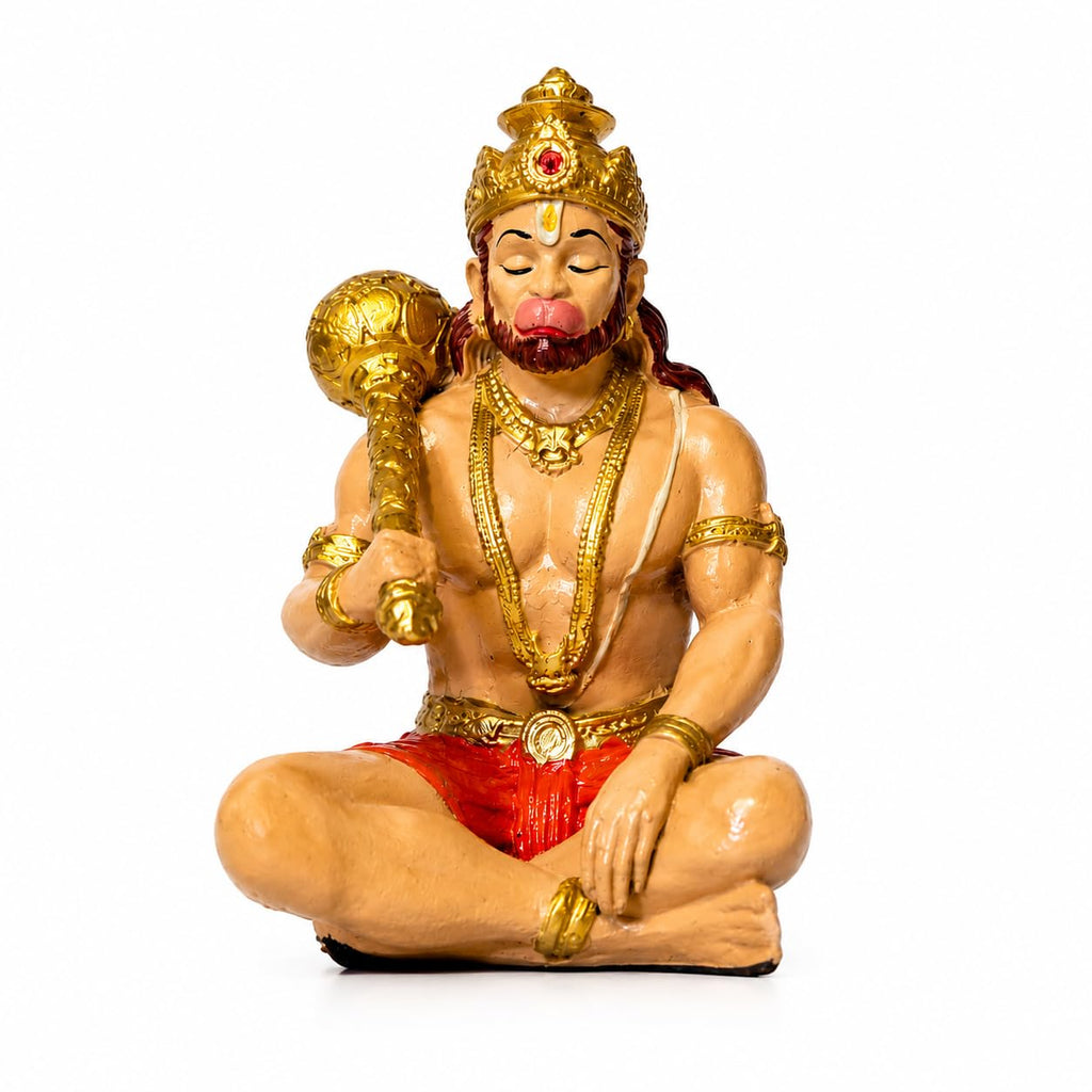 Hanuman Murti Idol for Car Dashboard, Home & Office Desk | Resin Bajrangbali Statue for Pooja Room, Temple Decoration, Festival Gifting & Spiritual Showpiece