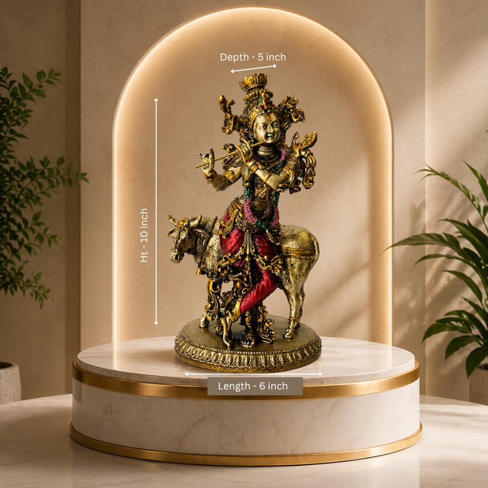 Resin Radha Krishna Statue | Size:10 Inches (Krishna-1)