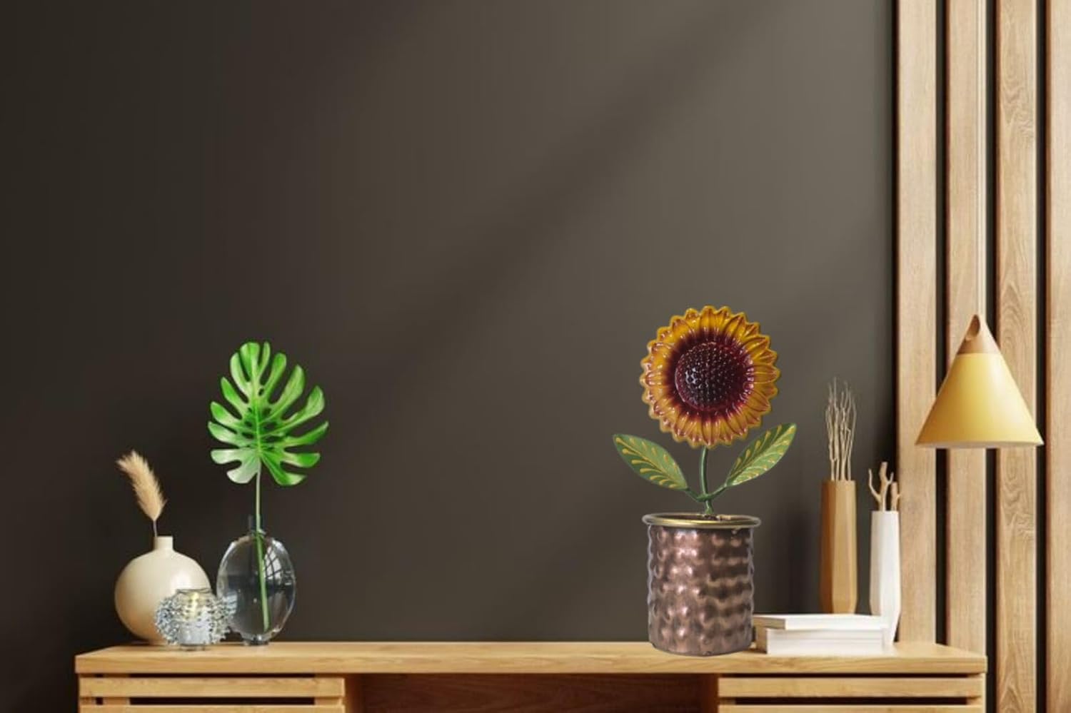 Rajasthani Handcrafted Metal sunflower Pen Stand