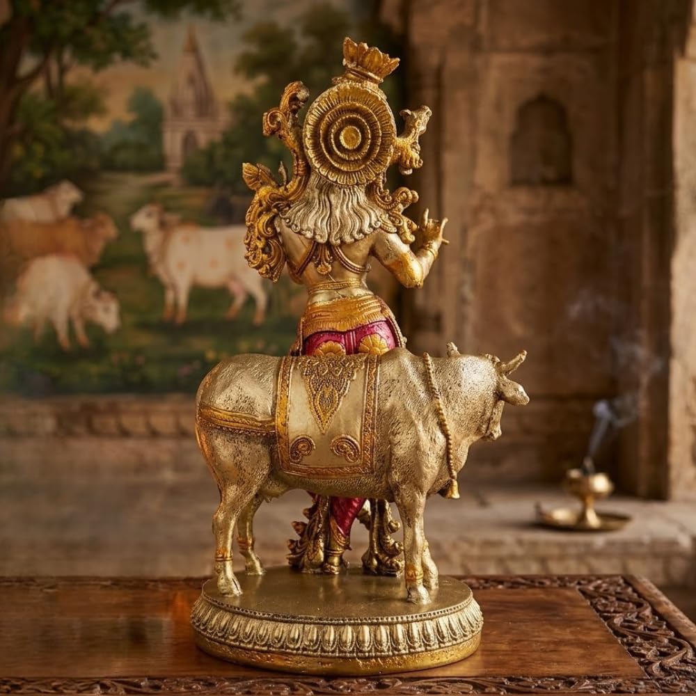 Resin Radha Krishna Statue | Size:10 Inches (Krishna-1)