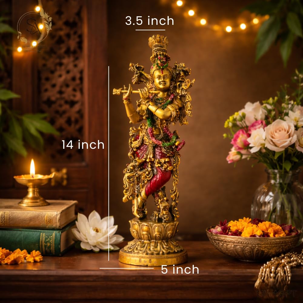 Resin Krishna Statue | Size:14 Inches (Krishna)