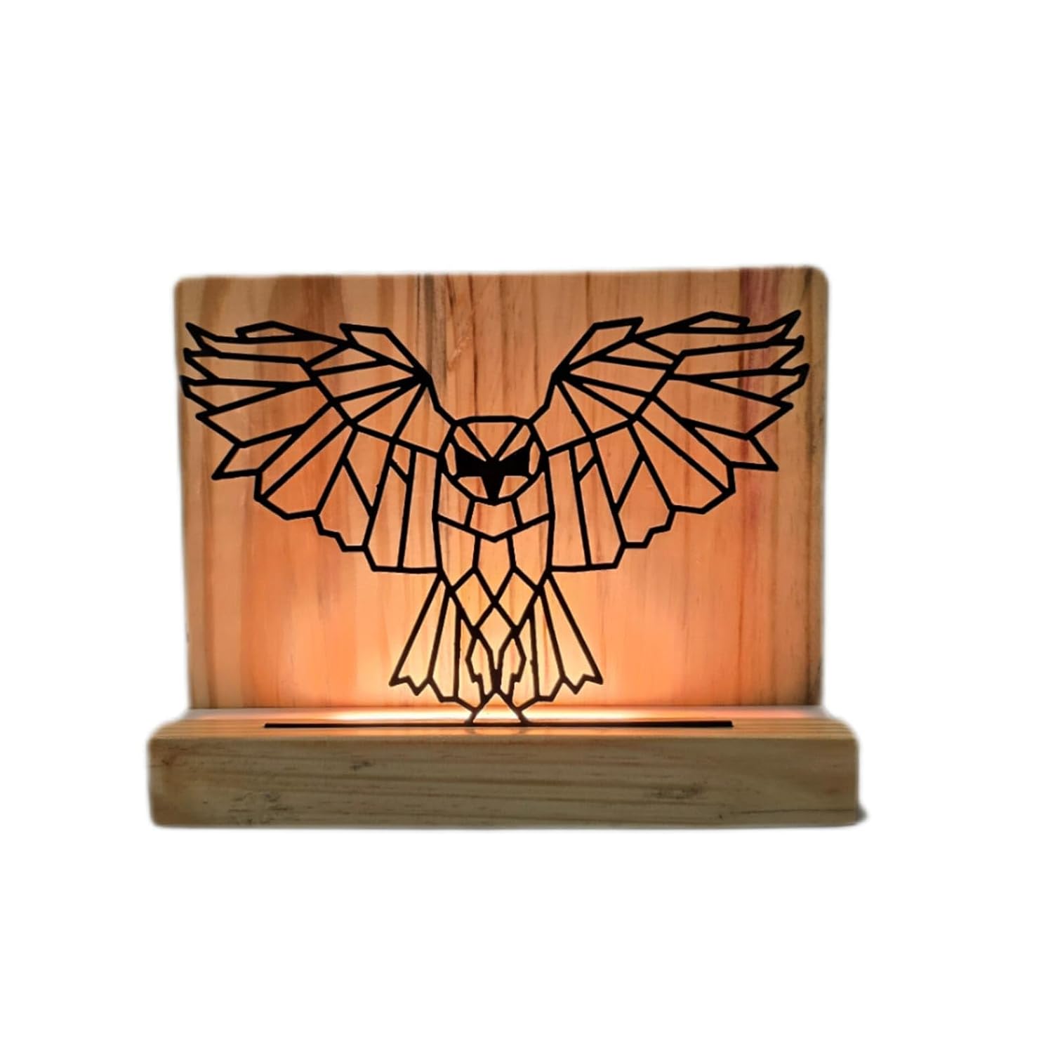 Metal Animal LED Table Lamp with Pine Wood Base, Bedside lamp for Corporate Gifting, 9x7 inches