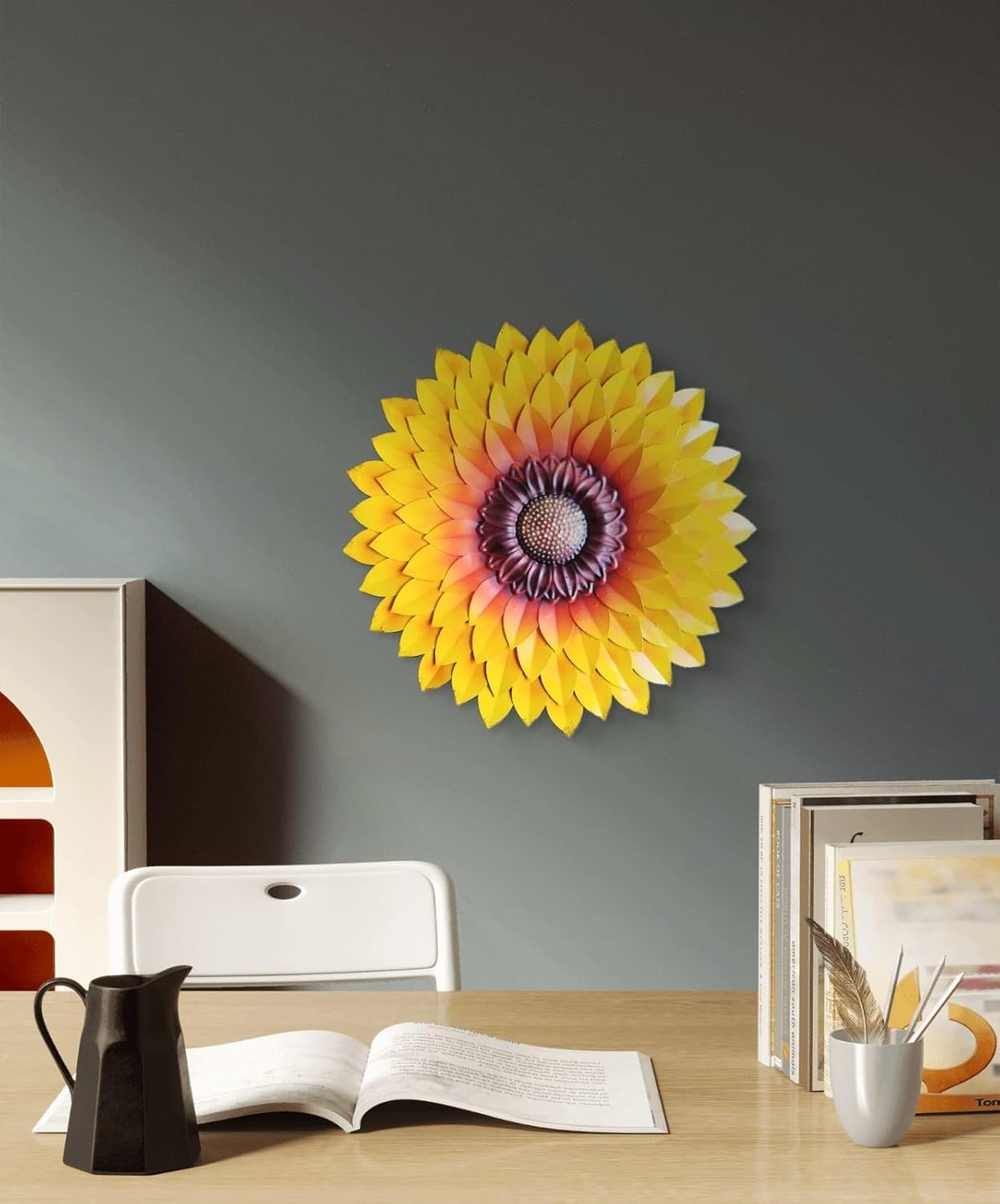 Metal Designer Flower Wall Decor, Flower Wall Art, Size 21 X 21 inch