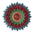 Metal Designer Flower Wall Decor, Flower Wall Art, Decor item,- Size 21 X 21 inch (Metallic Designer Blue)