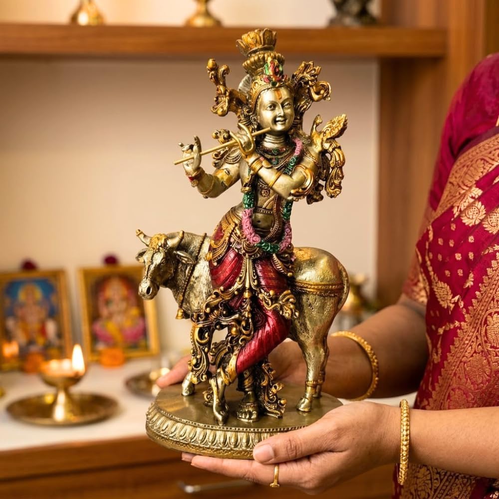 Resin Radha Krishna Statue | Size:10 Inches (Krishna-1)