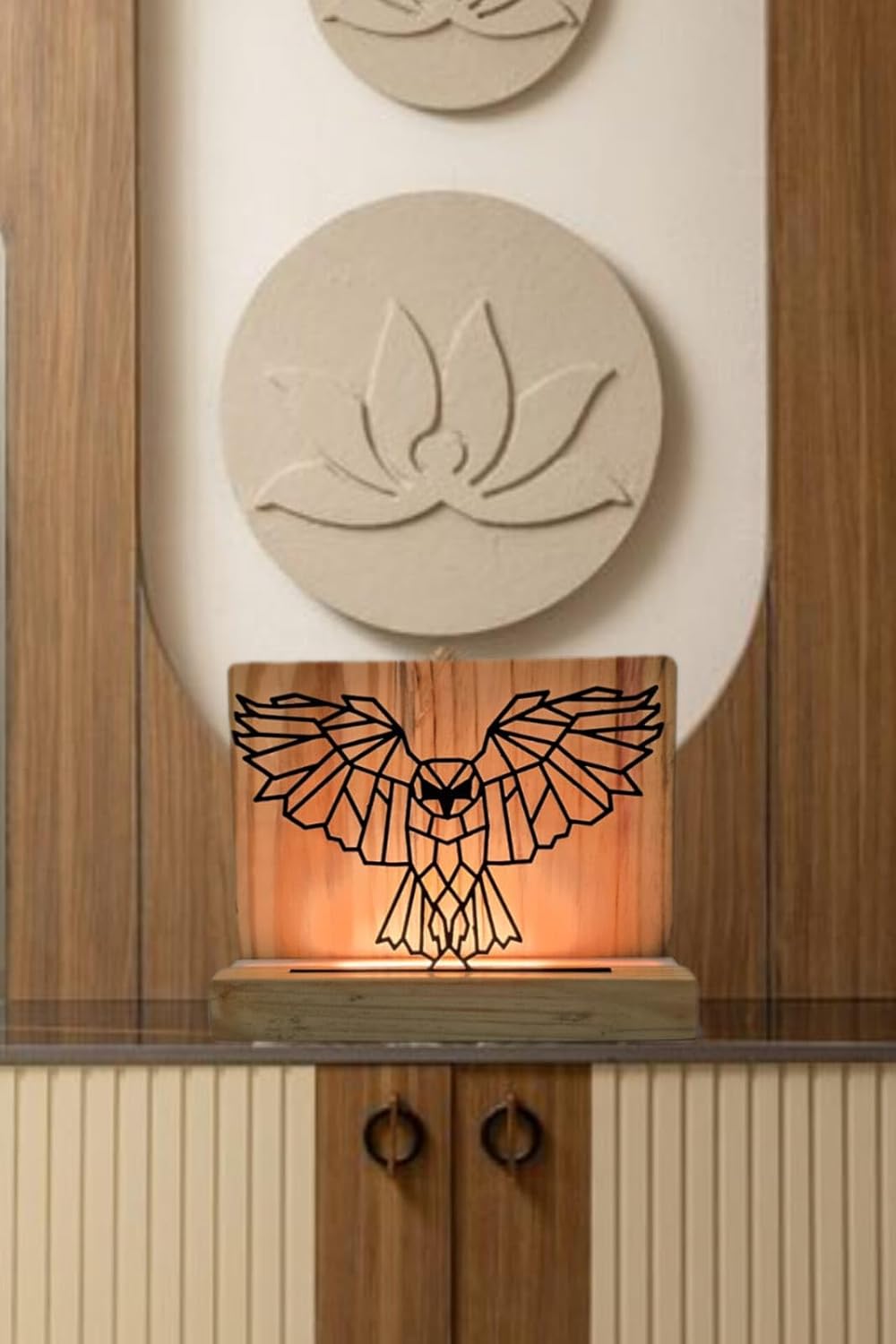 Metal Animal LED Table Lamp with Pine Wood Base, Bedside lamp for Corporate Gifting, 9x7 inches