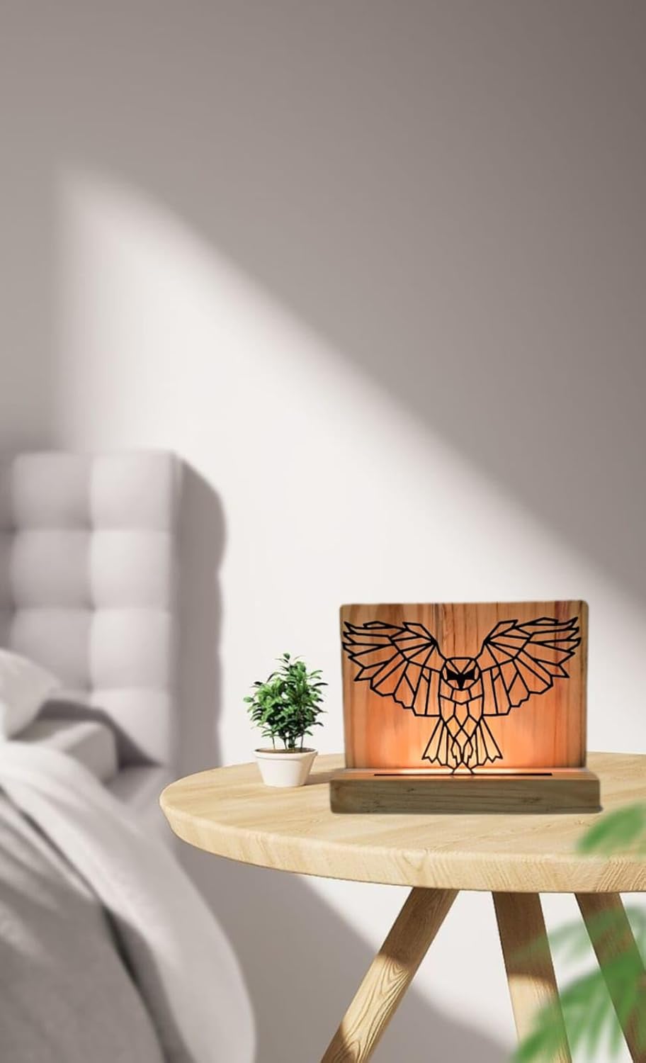 Metal Animal LED Table Lamp with Pine Wood Base, Bedside lamp for Corporate Gifting, 9x7 inches