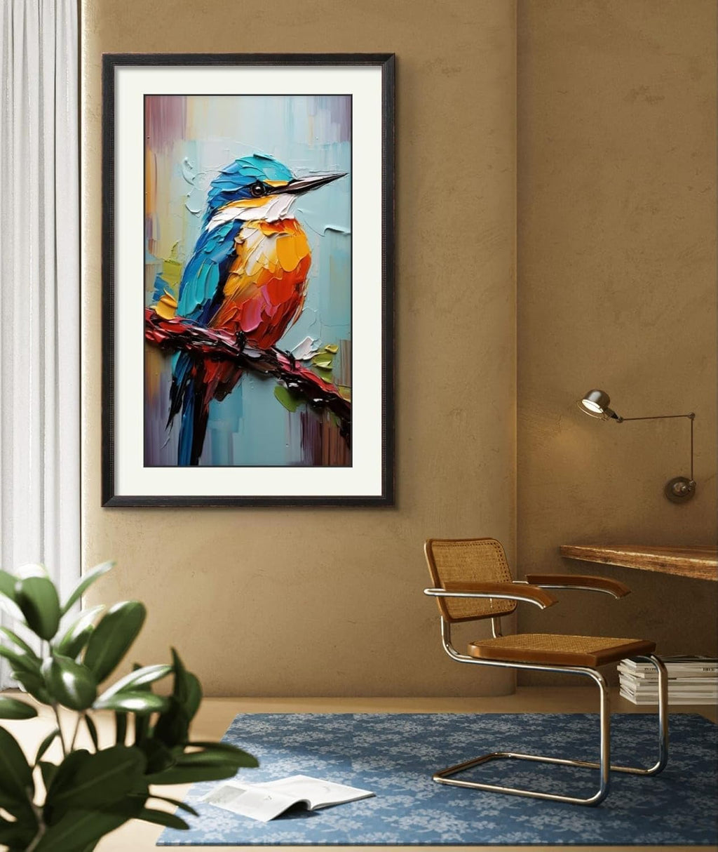 Digital Wall Painting For Home/Wall Decoration -(Kingfisher Bird)