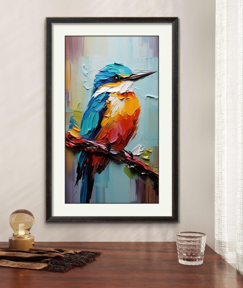 Digital Wall Painting For Home/Wall Decoration -(Kingfisher Bird)