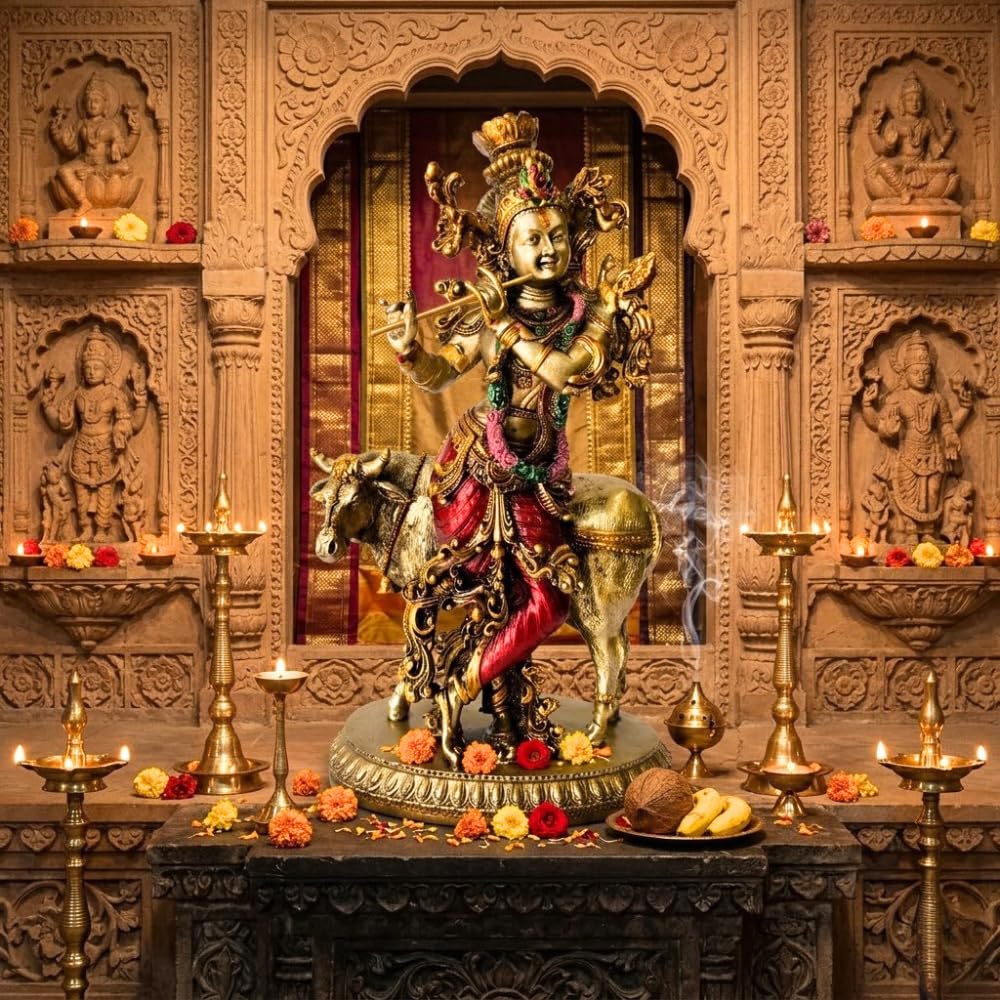 Resin Radha Krishna Statue | Size:10 Inches (Krishna-1)