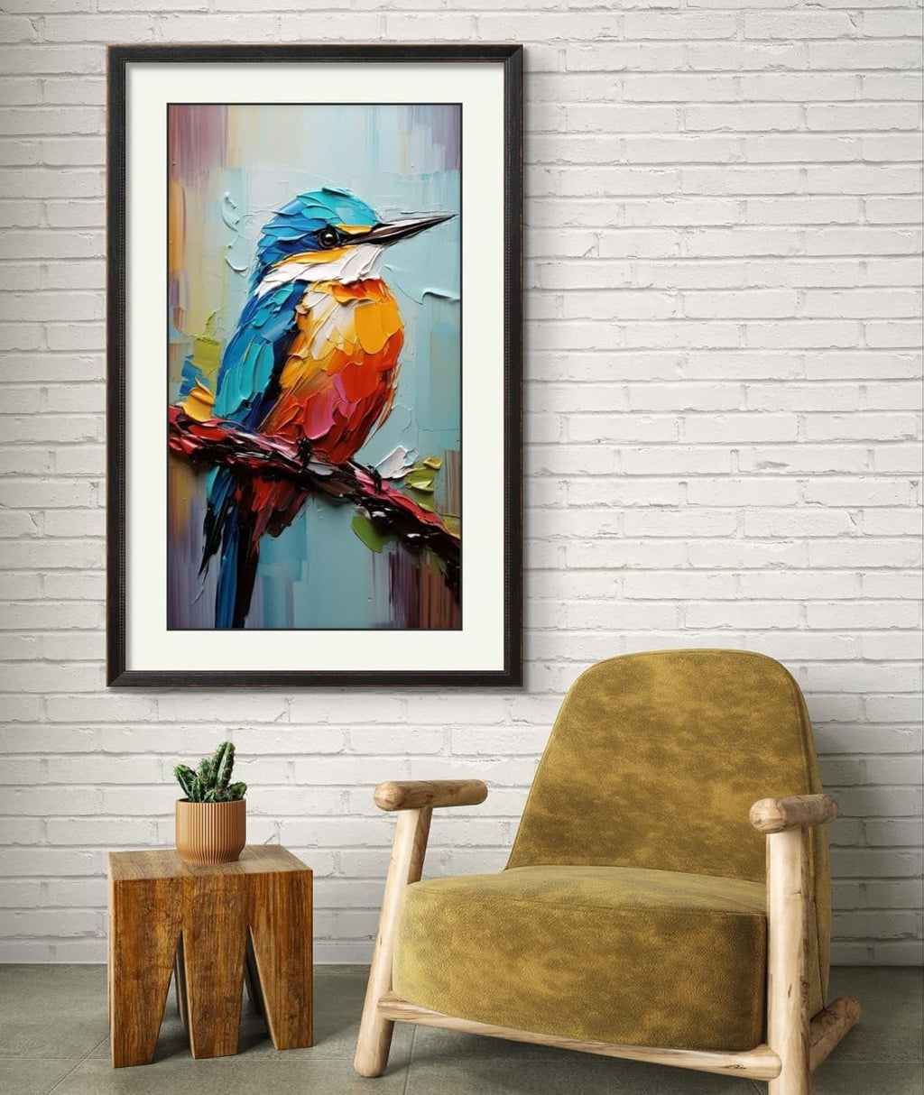 Digital Wall Painting For Home/Wall Decoration -(Kingfisher Bird)