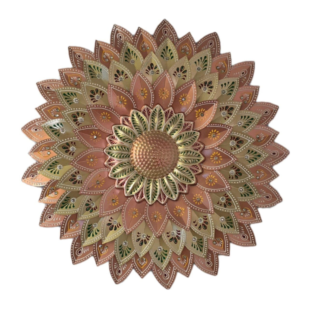 Meta Flower Wall Art, Decor item (Metallic Designer Brown)
