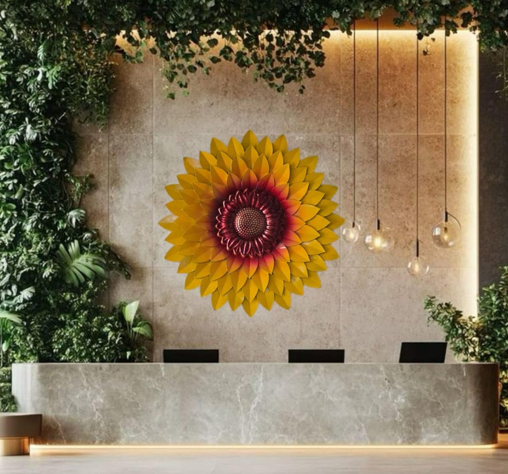 Metal Designer Flower Wall Decor, Flower Wall Art, Size 21 X 21 inch