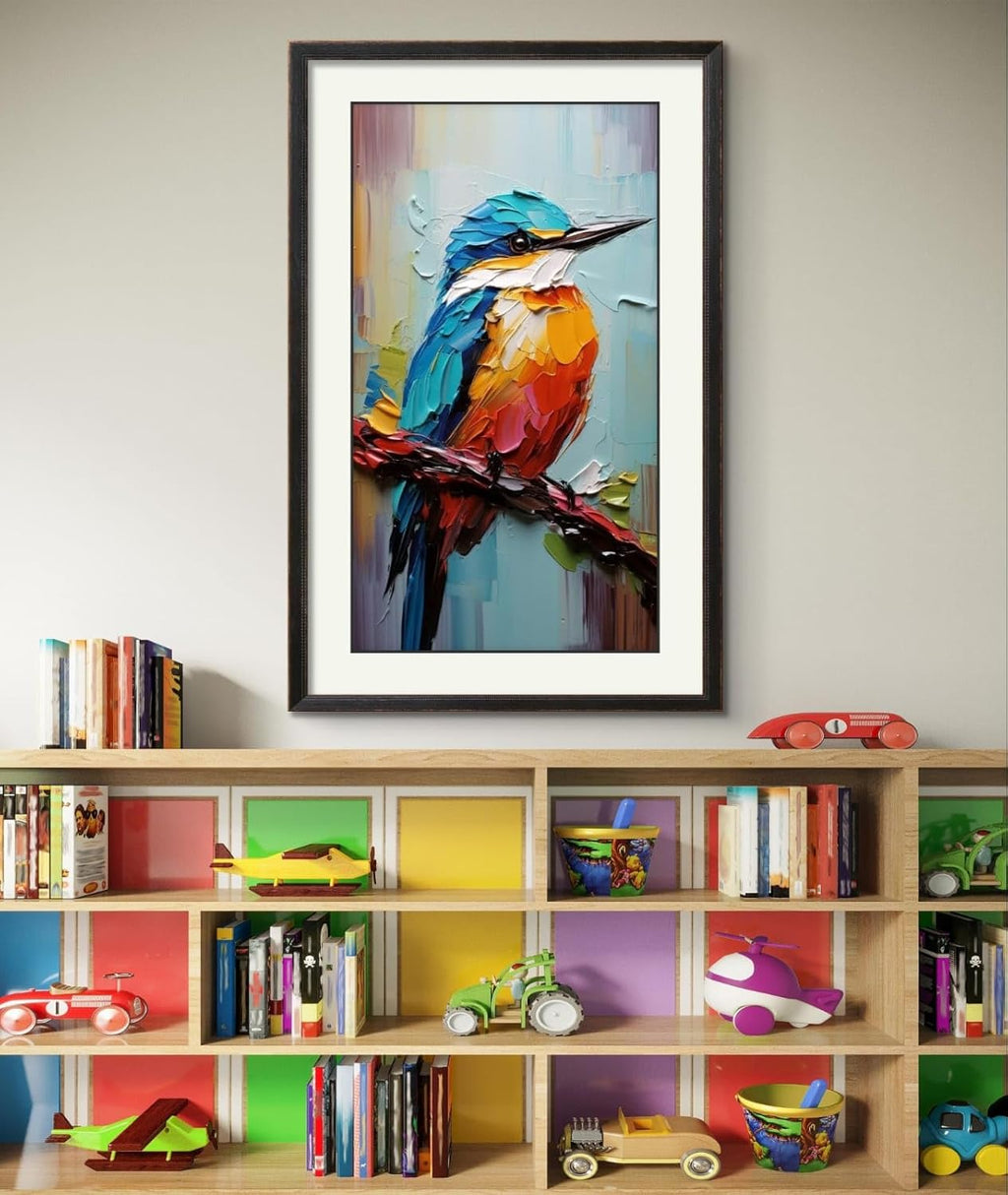 Digital Wall Painting For Home/Wall Decoration -(Kingfisher Bird)