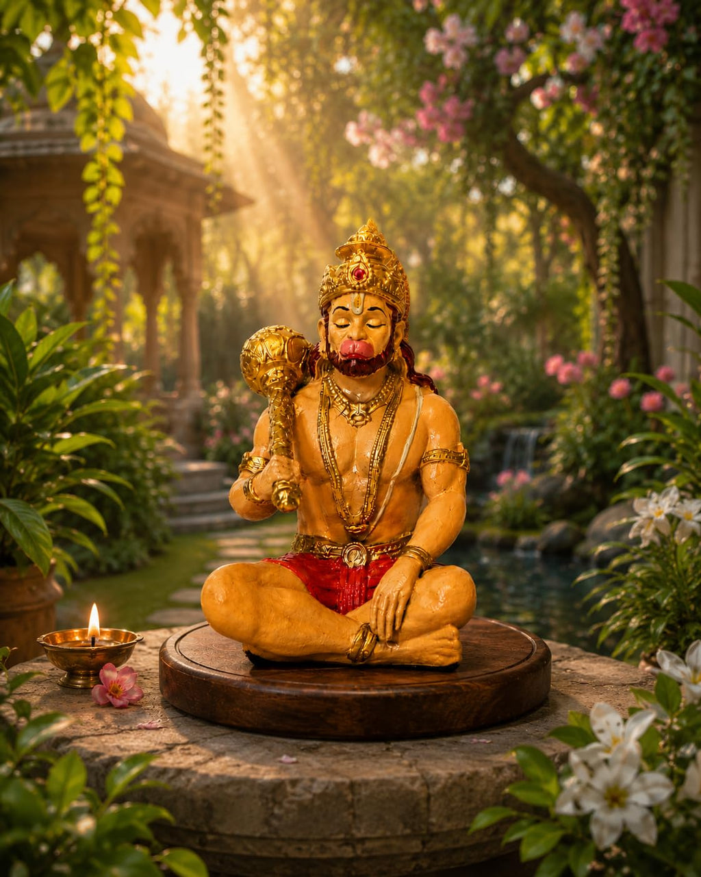 Hanuman Murti Idol for Car Dashboard, Home & Office Desk | Resin Bajrangbali Statue for Pooja Room, Temple Decoration, Festival Gifting & Spiritual Showpiece