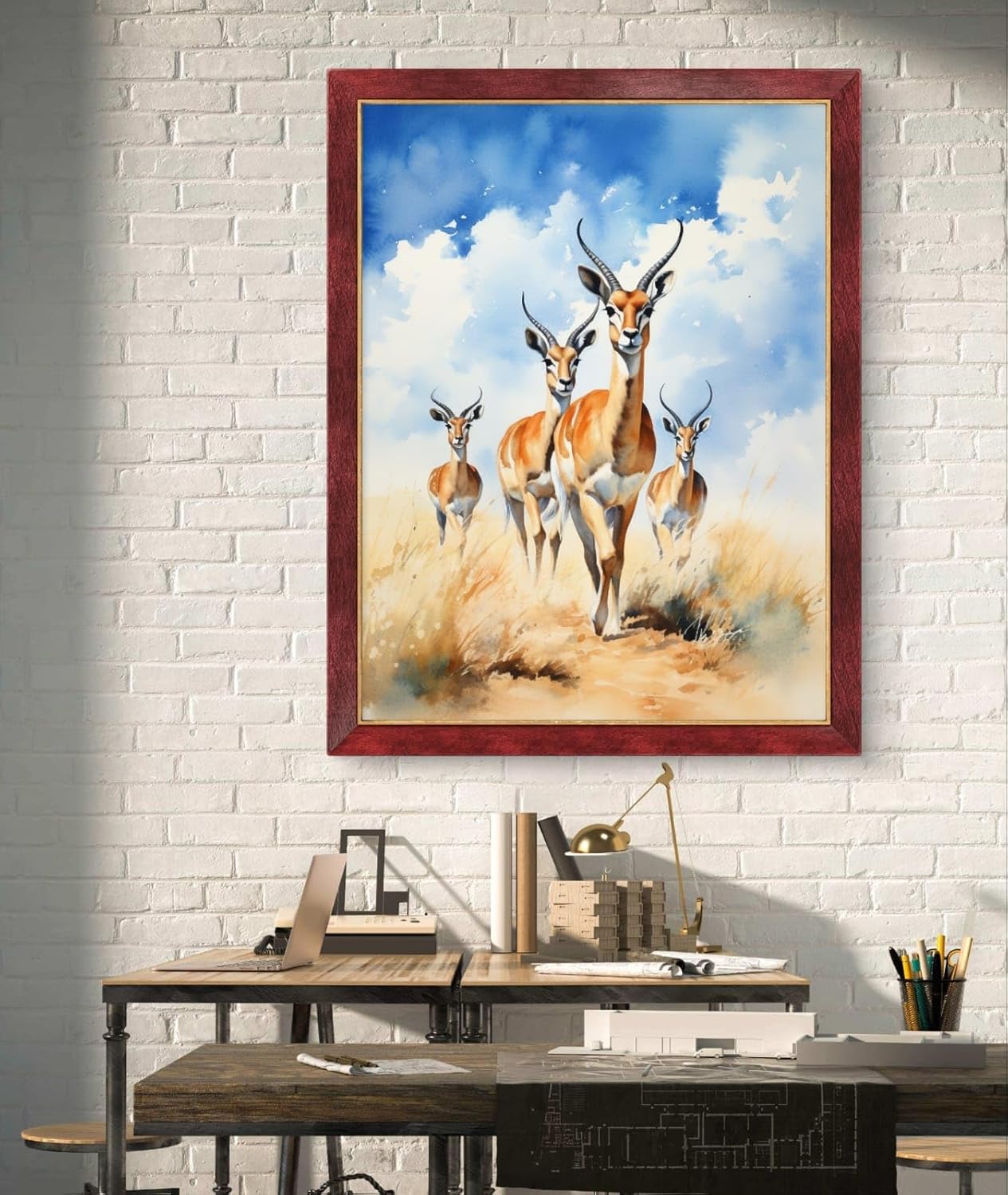 Elegant wildlife animal illustration Frame,Wall Art Painting for Living Room