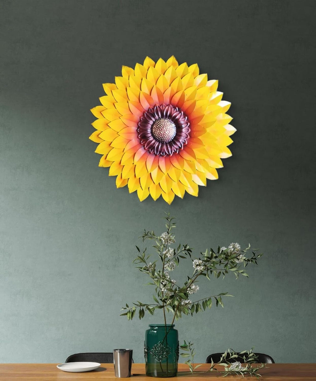 Metal Designer Flower Wall Decor, Flower Wall Art, Size 21 X 21 inch