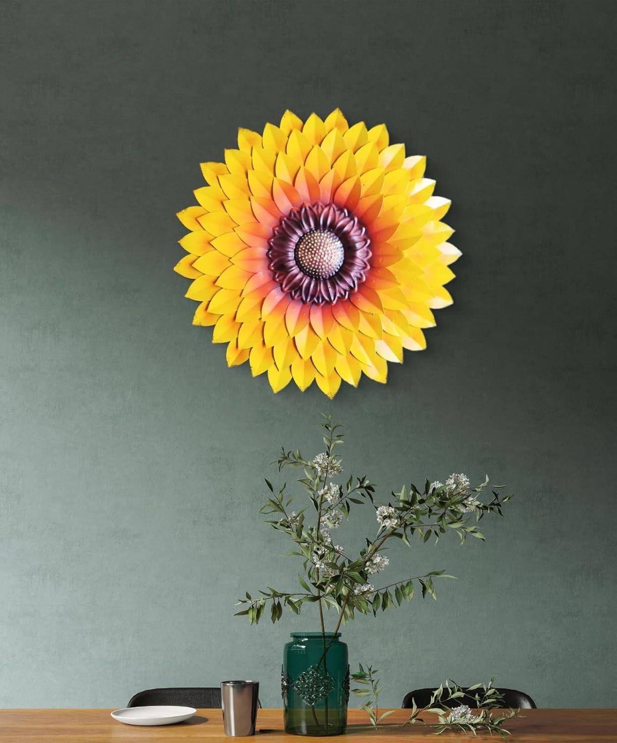Metal Designer Flower Wall Decor, Flower Wall Art, Size 21 X 21 inch
