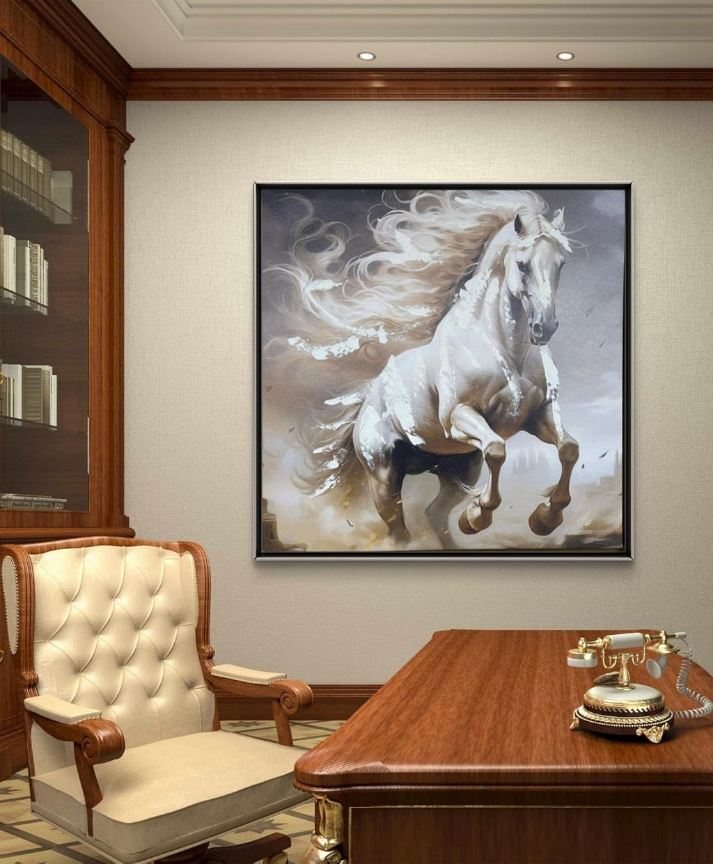 Abstract Modern White Horse Art Canvas Home Decor Wall Painting