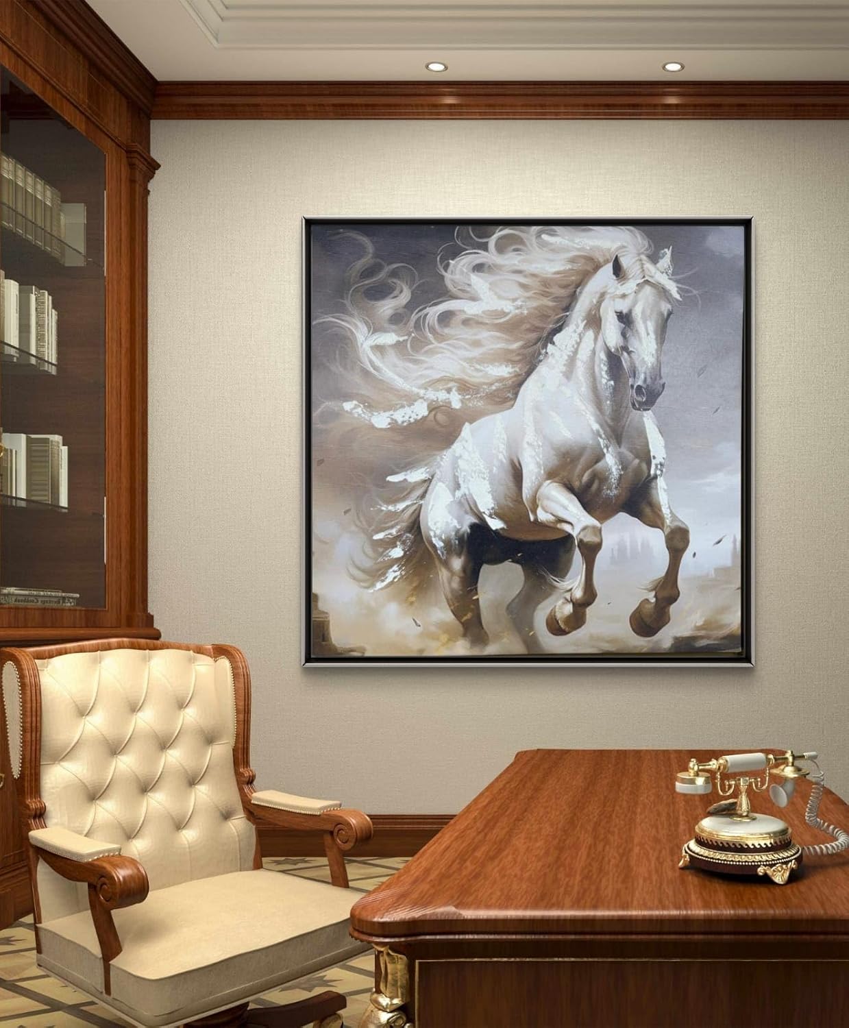 Abstract Modern White Horse Art Canvas Home Decor Wall Painting