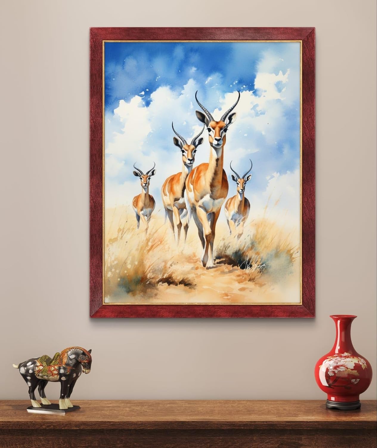 Elegant wildlife animal illustration Frame,Wall Art Painting for Living Room