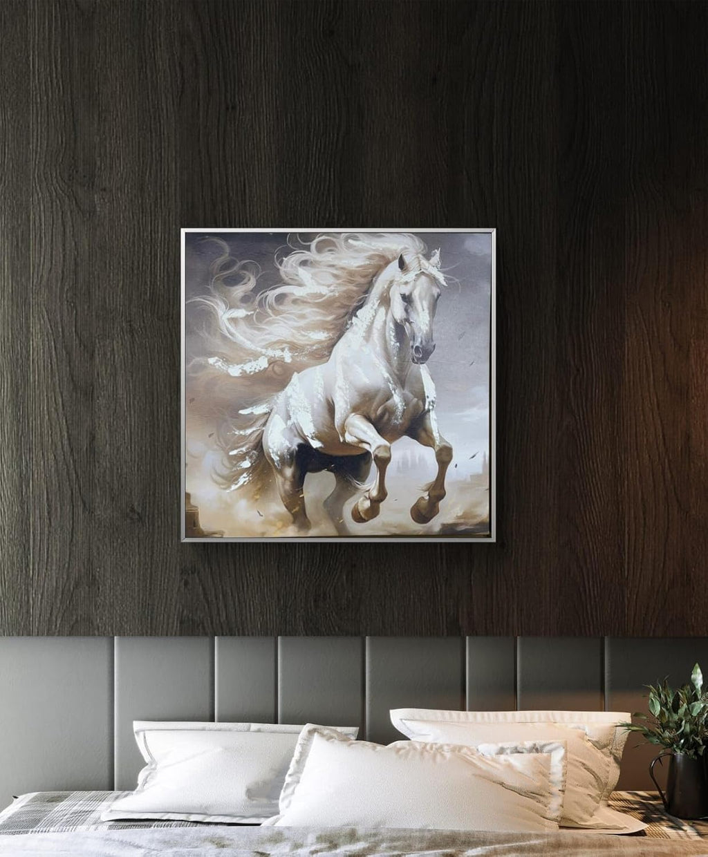 Abstract Modern White Horse Art Canvas Home Decor Wall Painting
