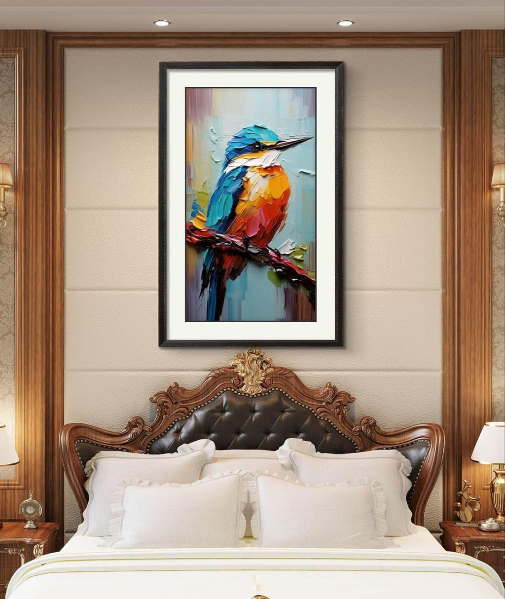 Digital Wall Painting For Home/Wall Decoration -(Kingfisher Bird)