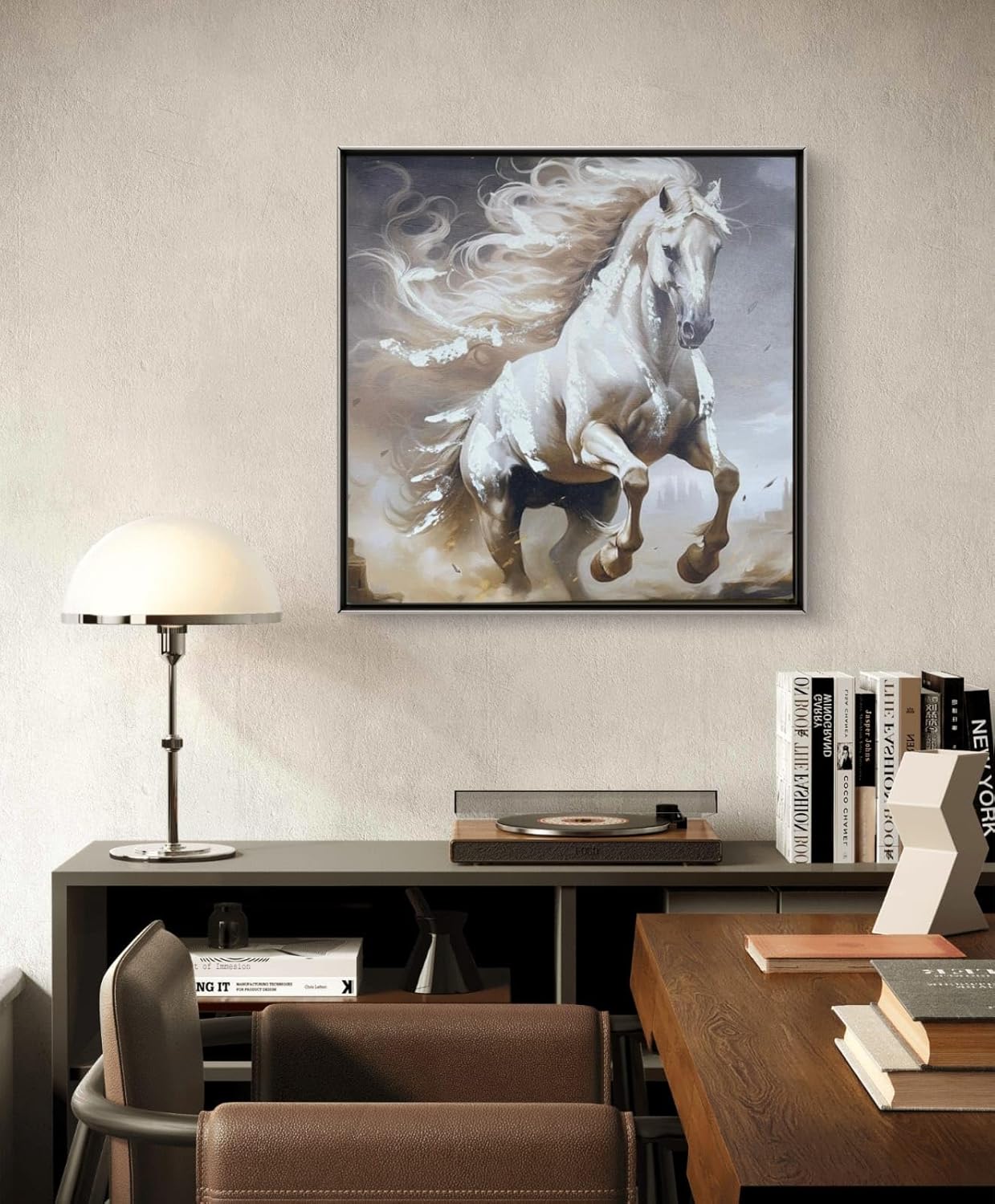 Abstract Modern White Horse Art Canvas Home Decor Wall Painting